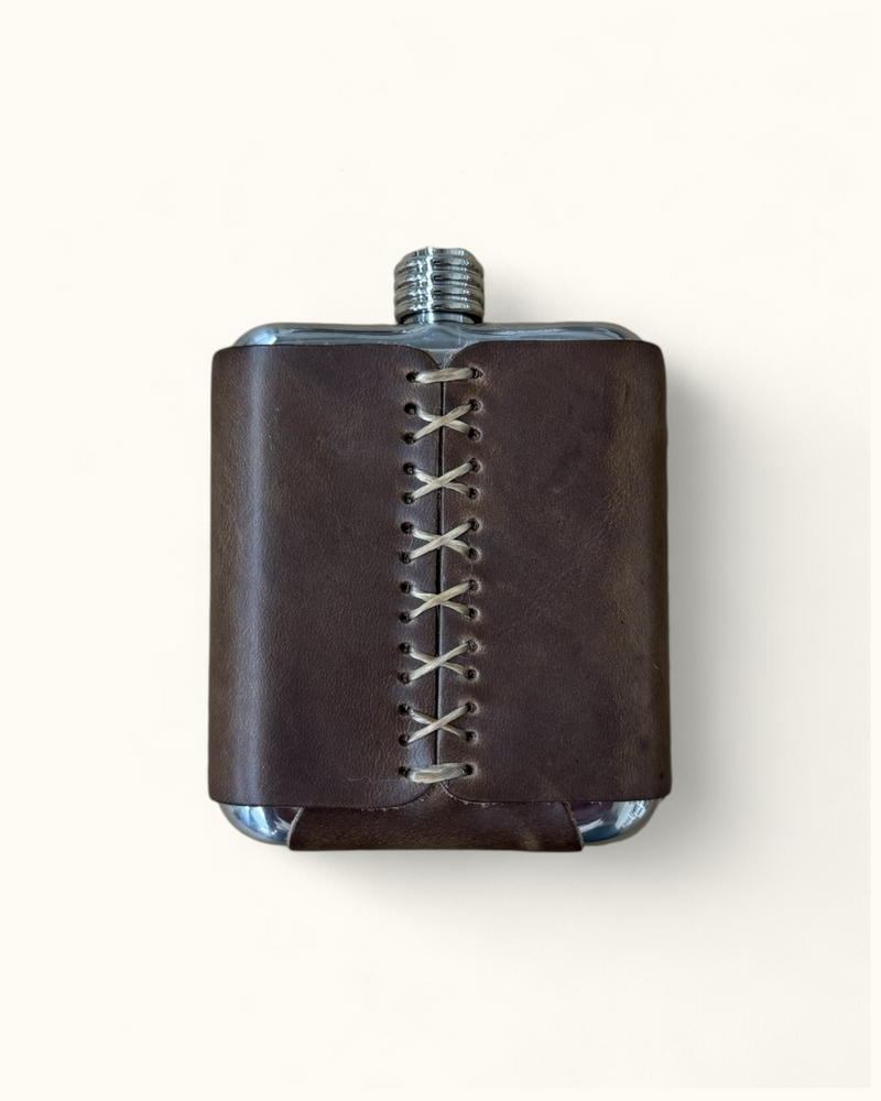 John Wayne Kick Ass Quote Leather Wrapped Steel Flask