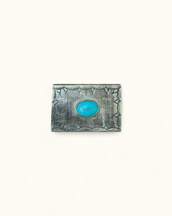 John Wayne Silver and Turquoise Matchbox - Small