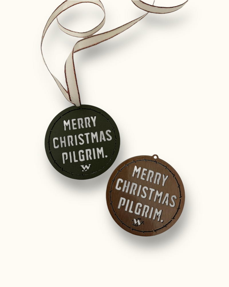 Merry Christmas Pilgrim Quote Ornament - Penny Dust