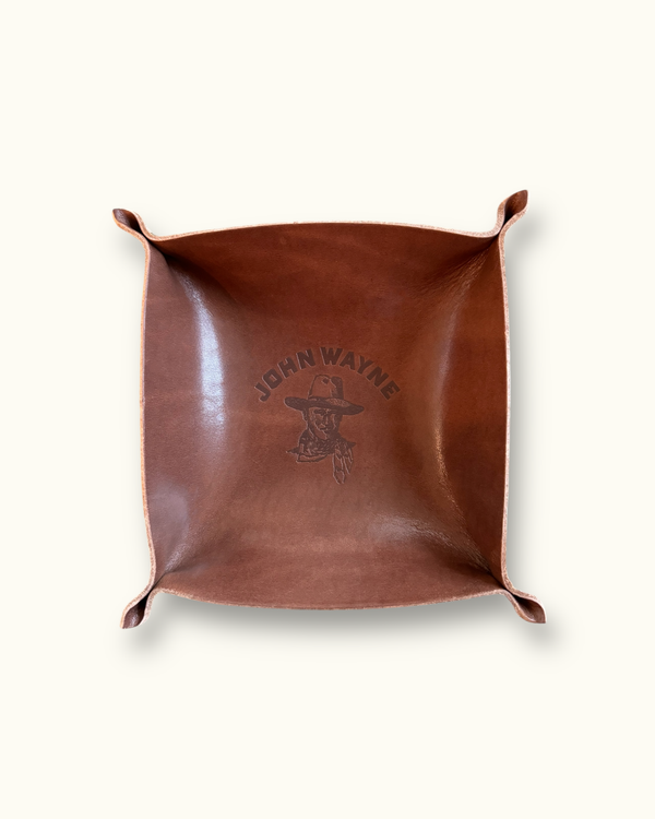 John Wayne Sketch Leather Valet Tray - Brown