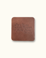 John Wayne Barware Quotes Leather Coaster Set - Brown