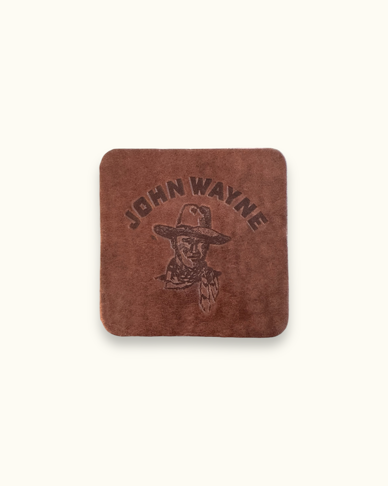 John Wayne Sketch Leather Coaster Set - Brown