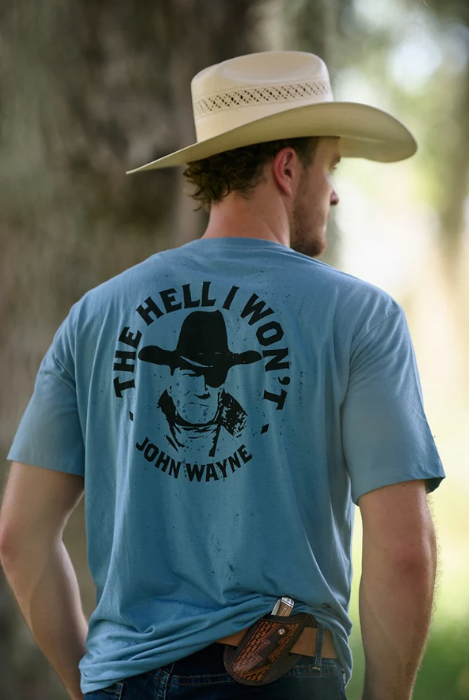 JW x Hooey Tee - Hell I Won't Dark Denim