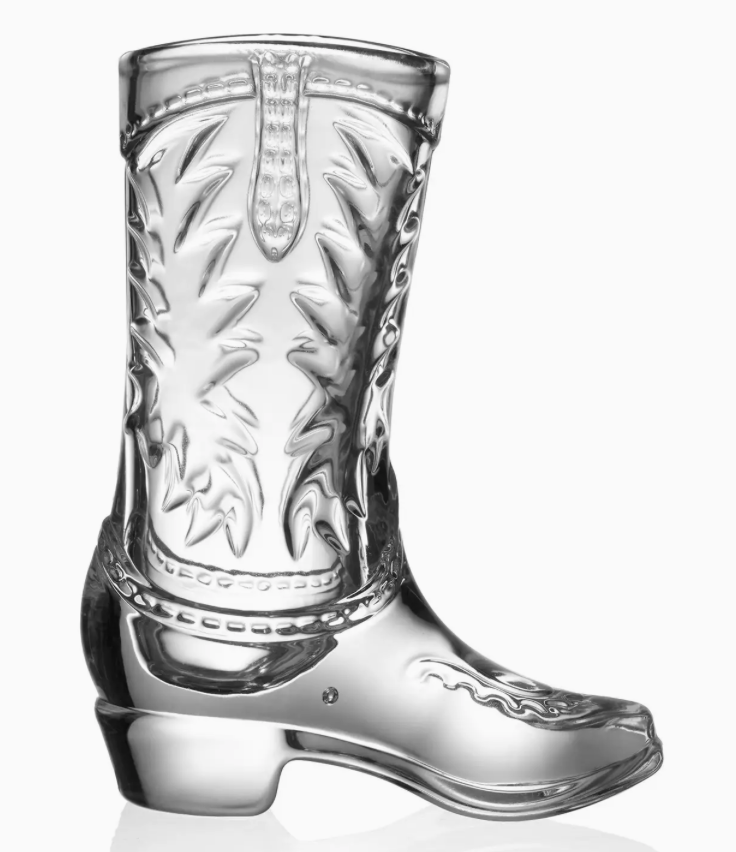 Clear Glass Cowboy Boot Shot Glass