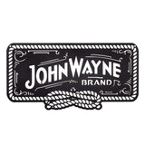 black john wayne brand iron sign with rope border 