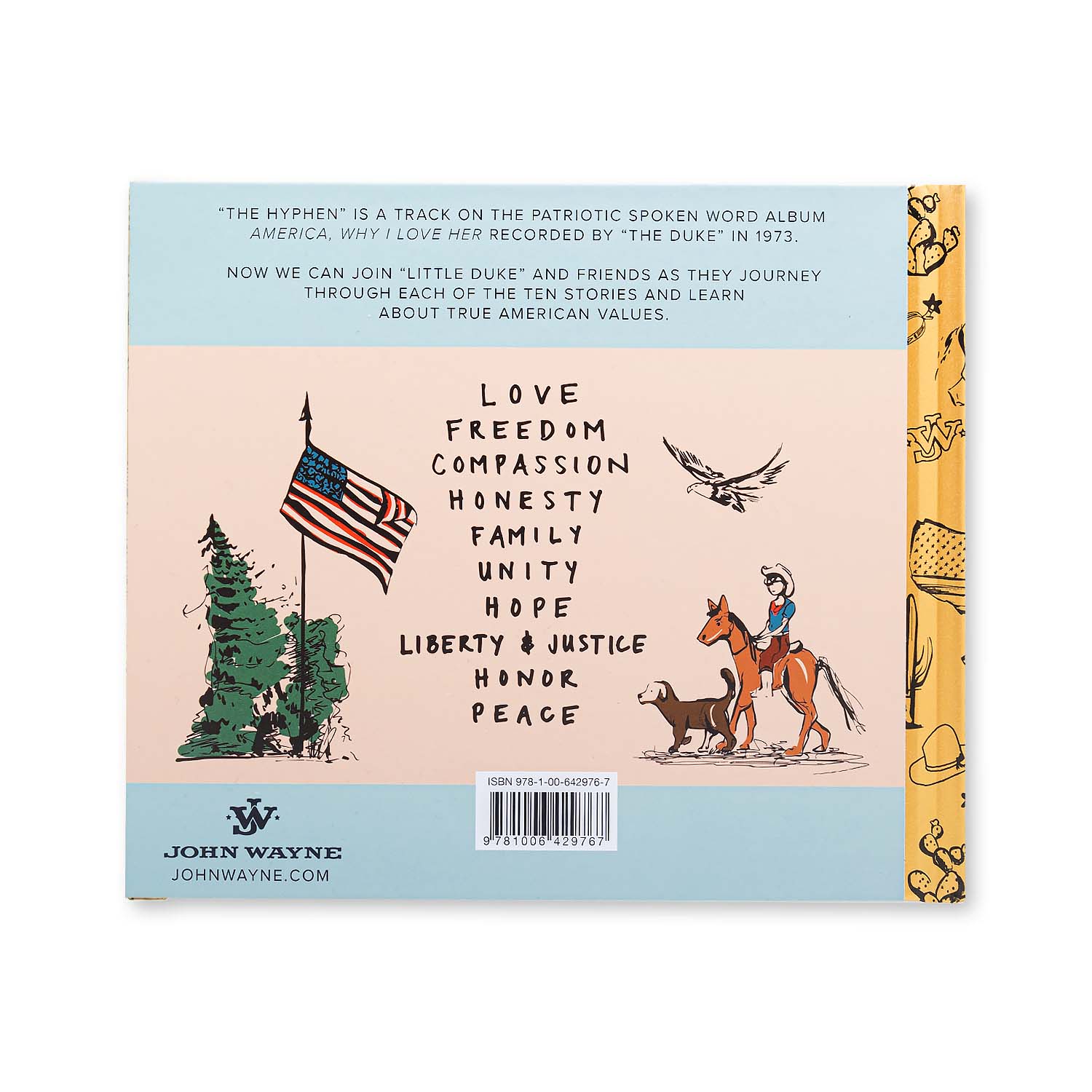 back of john wayne the hyphen book with reviews and boy riding horse 