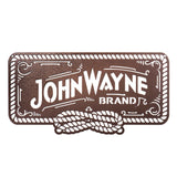 brown john wayne brand iron sign with rope border