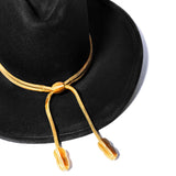 close up of hat band on Stetson Fort Crushable- Black