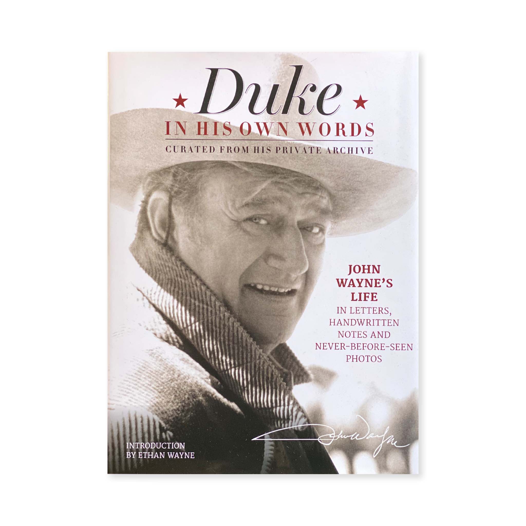 cover of  "Duke in his own words" book with picture of john wayne 