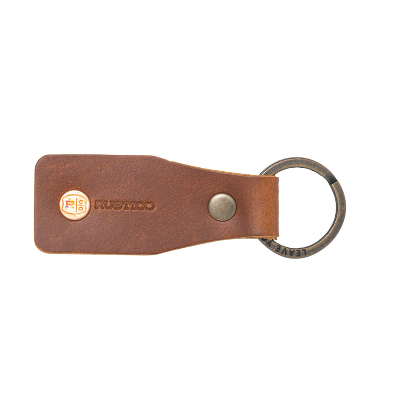 rustico back of leather john wayne western goods keychain