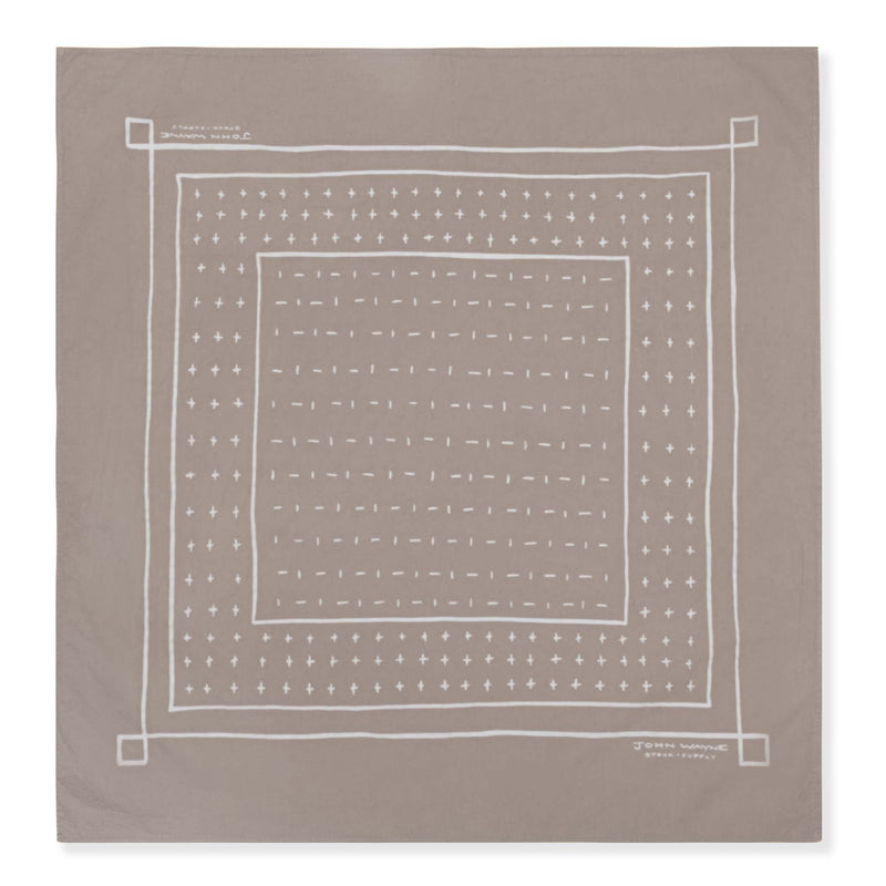 grey bandana with squares and lines design 