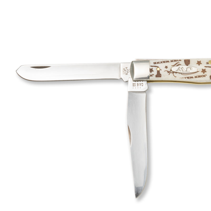 John Wayne Embellished Smooth Natural Bone Trapper Knife