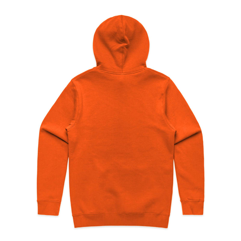 plain back of orange hoodie