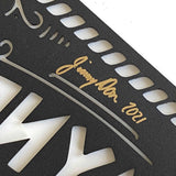 close up of Jimmy Don 2021 signature on iron sign 