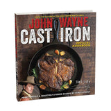  John Wayne Cast Iron Official Cookbook cover with meat in cast iron 