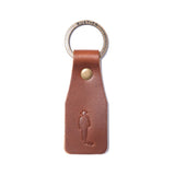 john wayne silhouette leather keychain around rustico metal key ring