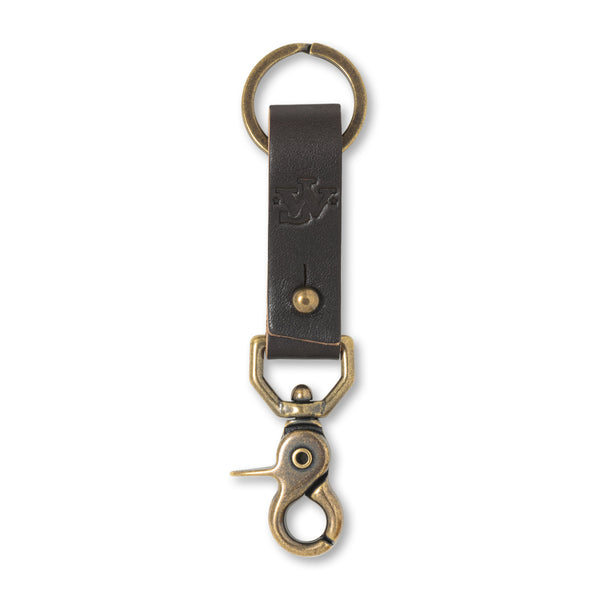 leather JW keychain with swivel snap