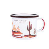 monument valley cactus scenery and "john wayne stock & supply" on mug