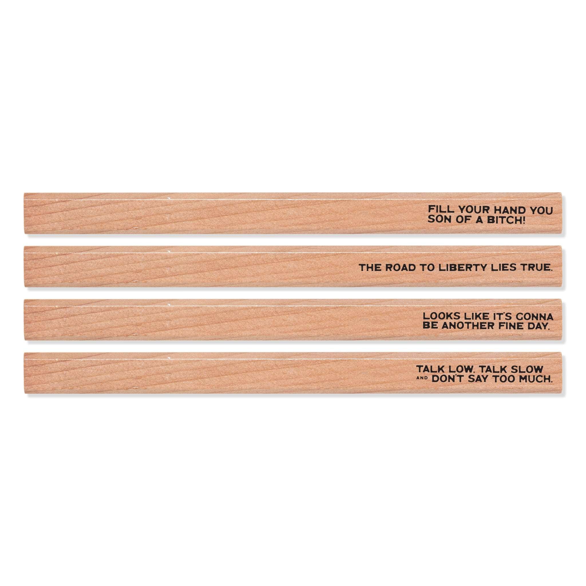 4 pack of carpenter pencils with john wayne quotes on them  