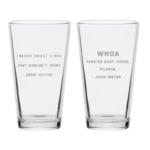 Official John Wayne Pint Glass Set