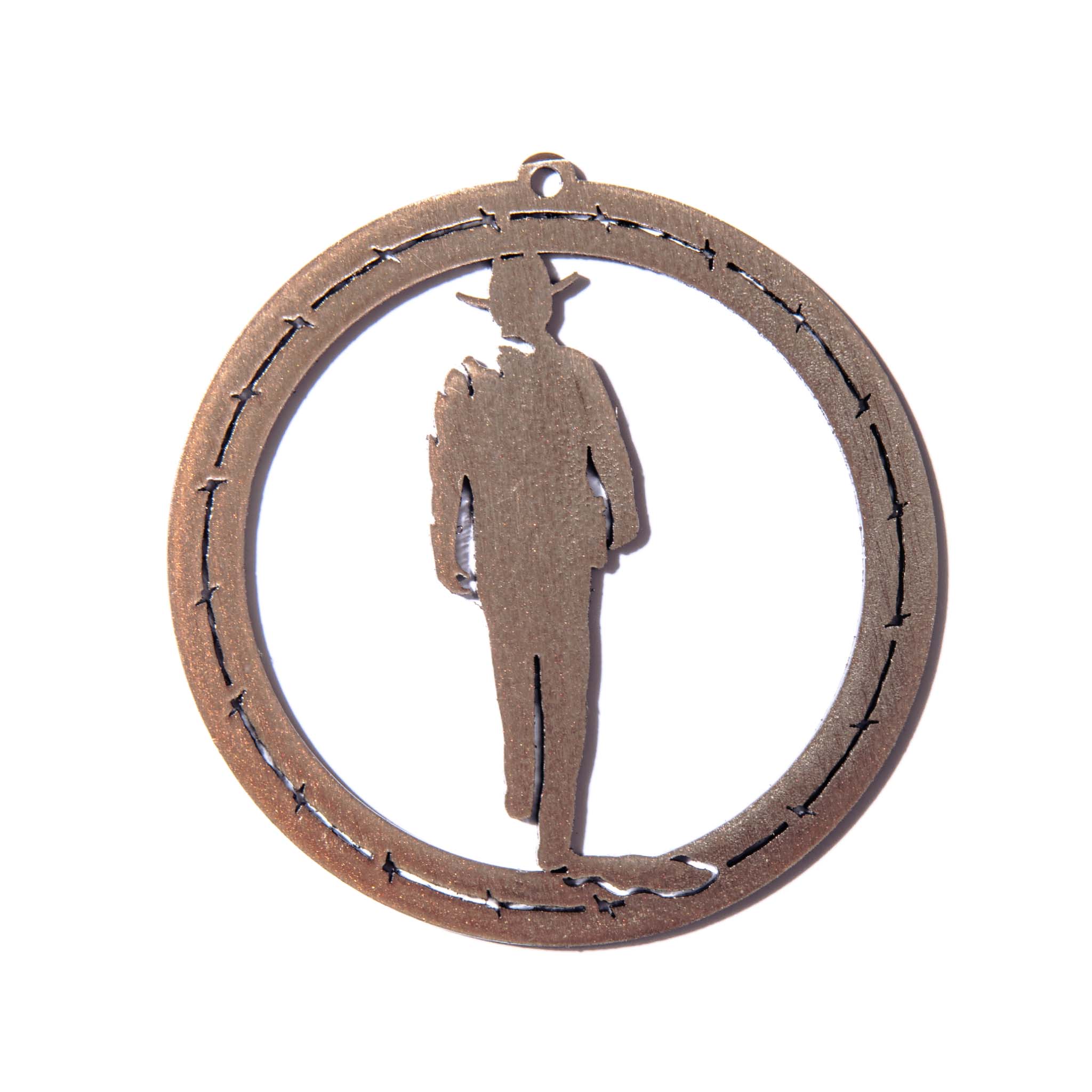brown john wayne silhouette Christmas ornament