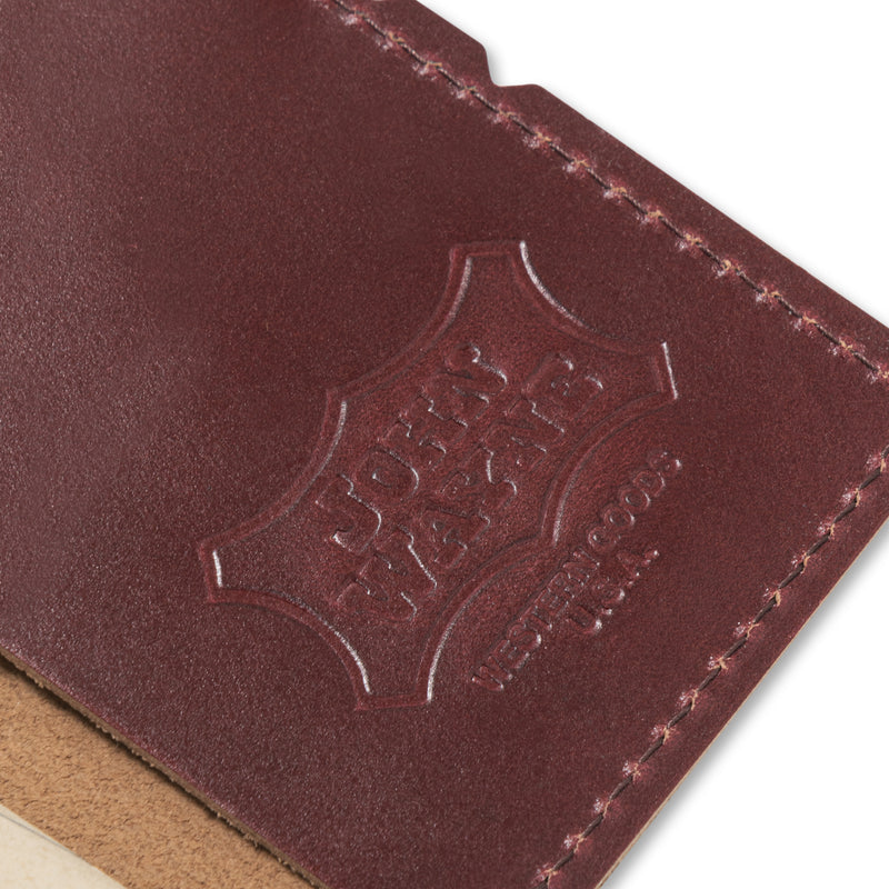 close up of inside sleeve of notebook with vintage john wayne badge design 