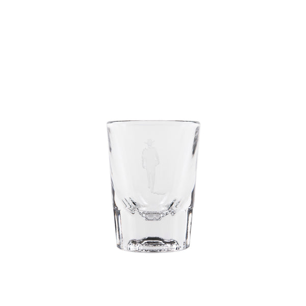  shot glass with sandblasted john wayne silhouette 
