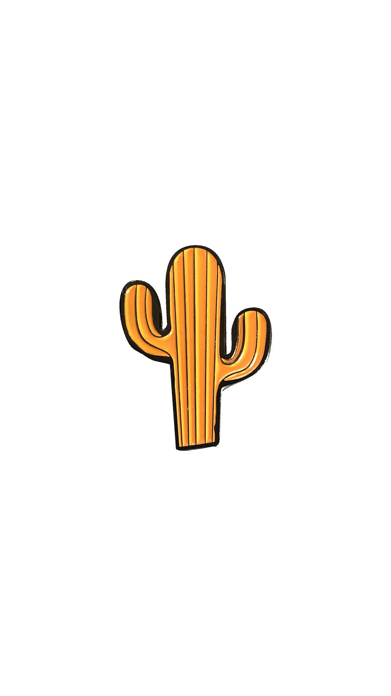 front of pin in the shape of cactus 